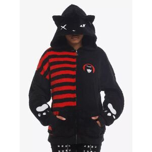 Emily The Strange Emo Kitty Cat Oversized Fuzzy Plushie Hoodie M, L, XXL